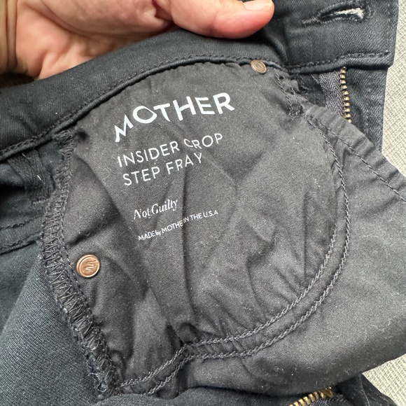 Mother The Insider Crop Step Fray Black Size 27 - Picture 1 of 9